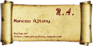 Mancsu Ajtony névjegykártya